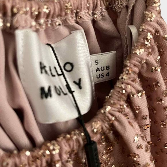 NEW Hello Molly Perfect Places Maxi Dress 4 Bronze Long Elegant Glam Glitter - Picture 2 of 8